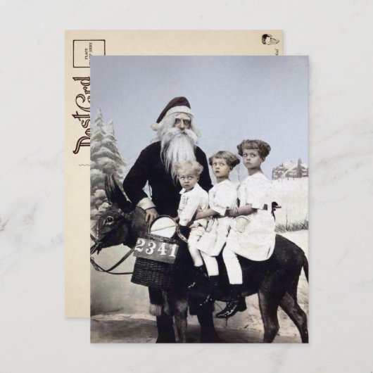 Vintag Beängstigende Santa Postkarte (Vorne/Hinten)