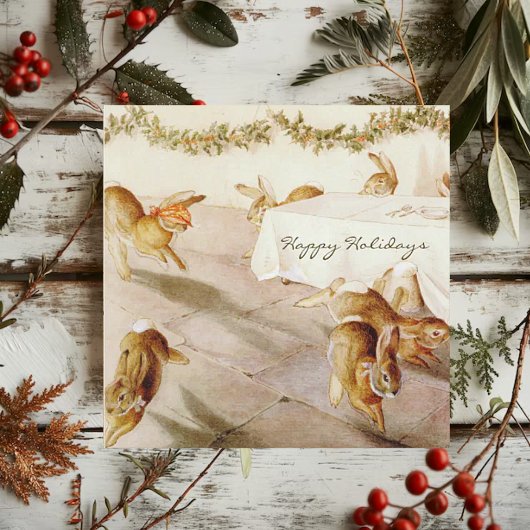 Vintag Beatrix Potter Rabbit Weihnachtsfeiertag Feiertagskarte
