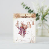 Vintag Beatrix Potter Weihnachtsfeiertage Feiertagspostkarte (Stehend Vorderseite)