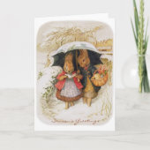 Vintag Beatrix Potter Weihnachtsgrüße Feiertagskarte (Vorderseite)