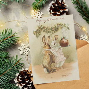 Vintag Beatrix Potter Weihnachtsgrüße Feiertagskarte