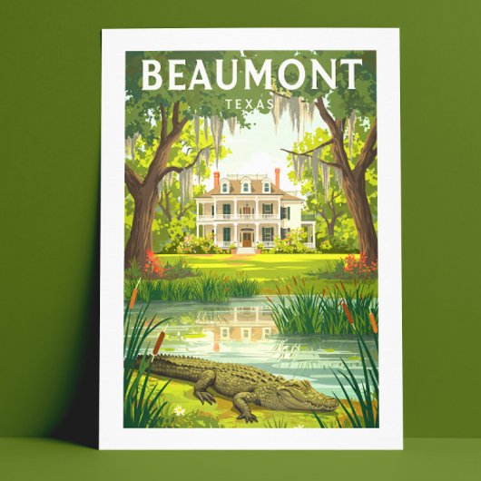 Vintag Beaumont Texas Postkarte