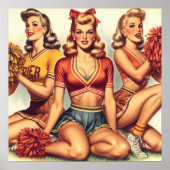 Vintag Beautiful Cheerleader Poster (Vorne)
