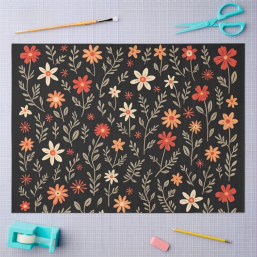 Vintag Beautiful Floral Trendy Collection Seidenpapier (Basteln)