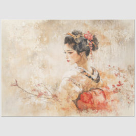 Vintag Beautiful Geisha Seidenpapier