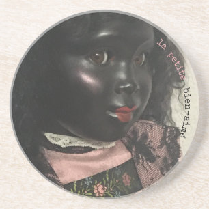 Vintag Beauty Black Doll Französischer Untersetzer