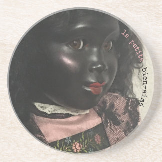 Vintag Beauty Black Doll Französischer Untersetzer