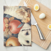 Vintag Bedlington Terrier Nahtlos Geschirrtuch (Viertel Falte)