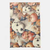 Vintag Bedlington Terrier Nahtlos Geschirrtuch (Vertikal)