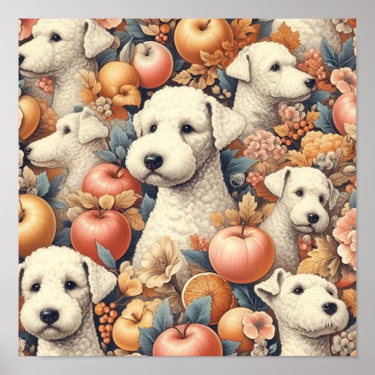 Vintag Bedlington Terrier Nahtlos Poster (Vorne)