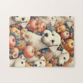 Vintag Bedlington Terrier Nahtlos Puzzle (Horizontal)