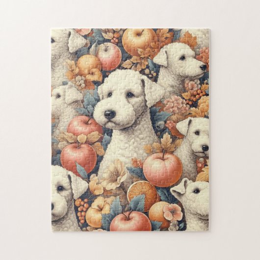 Vintag Bedlington Terrier Nahtlos Puzzle (Vertikal)