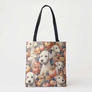 Vintag Bedlington Terrier Nahtlos Tasche