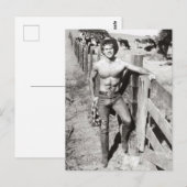 Vintag Beefcake Cowboy Postkarte (Vorne/Hinten)