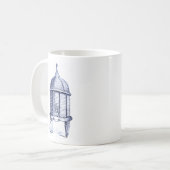 Vintag Beehive Blue Tint Kaffeetasse (Vorderseite Links)