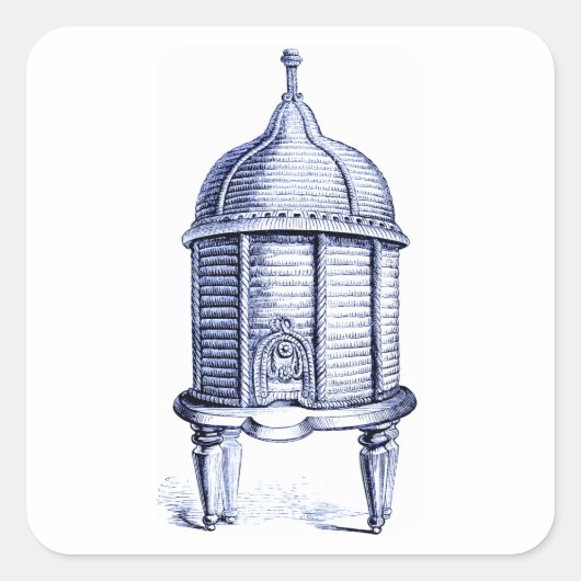 Vintag Beehive Blue Tint Quadratischer Aufkleber (Vorderseite)