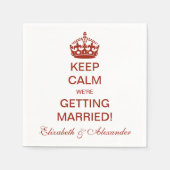 Vintag Behalt Calm Wir werden heiraten! Serviette (Vorderseite)