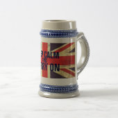 Vintag BEHALTEN CALM UK Flag GIFTS Bierglas (VorderseiteRechts)