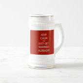 Vintag BEHALTEN CALM VERHEIRATET Bierglas (VorderseiteRechts)