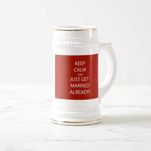 Vintag BEHALTEN CALM VERHEIRATET Bierglas (VorderseiteRechts)