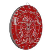 Vintag BEHALTEN CALM VERHEIRATET Dartscheibe (Vorderseite Links)