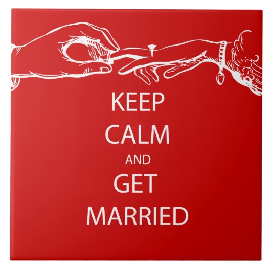 Vintag BEHALTEN CALM VERHEIRATET Fliese (Vorderseite)