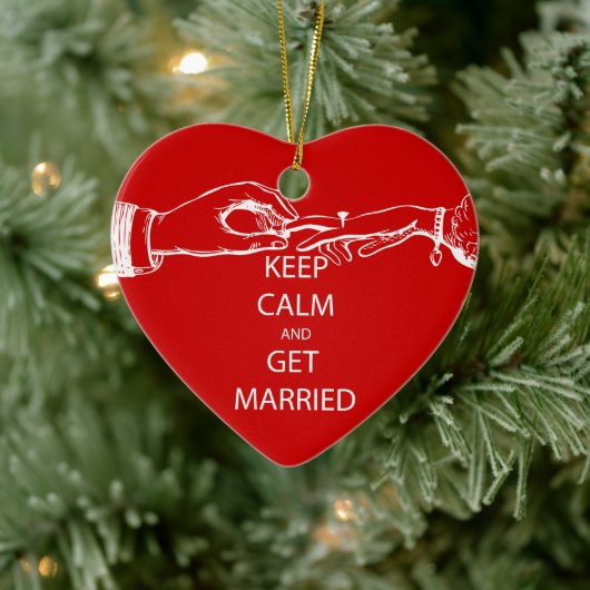 Vintag BEHALTEN CALM VERHEIRATET Keramikornament (Baum)