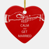 Vintag BEHALTEN CALM VERHEIRATET Keramikornament (Vorne)