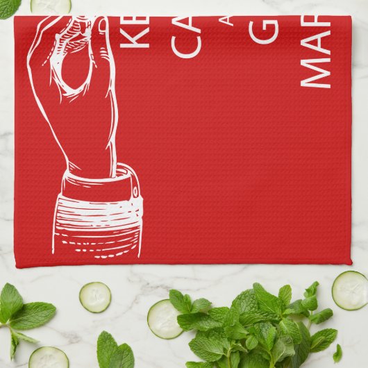 Vintag BEHALTEN CALM VERHEIRATET Küchentuch (Gefaltet)