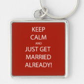 Vintag BEHALTEN CALM VERHEIRATET Schlüsselanhänger (Vorne)