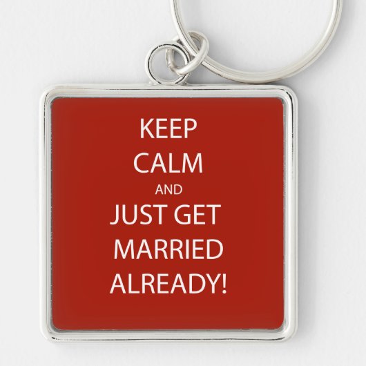 Vintag BEHALTEN CALM VERHEIRATET Schlüsselanhänger (Vorne)
