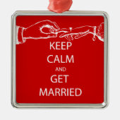 Vintag BEHALTEN CALM VERHEIRATET Silbernes Ornament (Vorne)