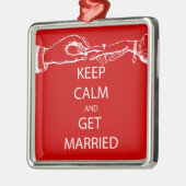 Vintag BEHALTEN CALM VERHEIRATET Silbernes Ornament (Links)