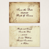 Vintag-beige Blätter Save the Date (Vorne & Hinten)