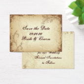 Vintag-beige Blätter Save the Date (Schreibtisch)
