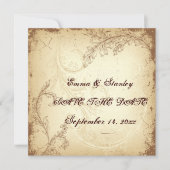 Vintag-beige Blätter Save the Date (Vorderseite)