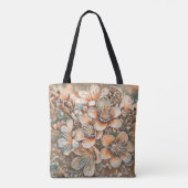 Vintag-beige-braune Kirschblüten Monogramm Tasche (Rückseite)