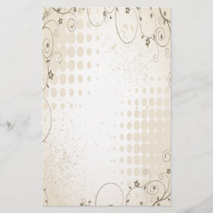 Vintag Beige Floral Briefpapier