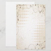 Vintag Beige Floral Briefpapier (Vorne/Hinten)