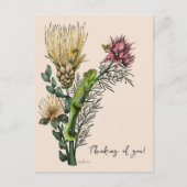 Vintag Beige Floral Chameleon Kunst Postkarte (Vorderseite)