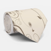 Vintag Beige Floral Krawatte (Gerollt)