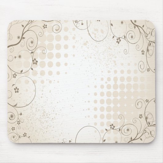 Vintag Beige Floral Mousepad (Vorne)