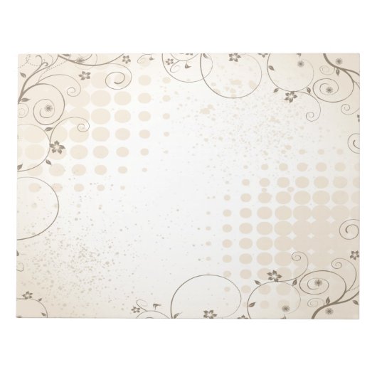 Vintag Beige Floral Notizblock (Vorderseite)