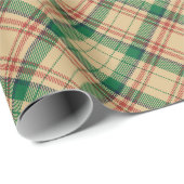 Vintag-beige-grünes kariertes Diagonalmuster Geschenkpapier (Rolleneckpunkt)