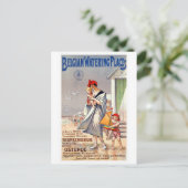 Vintag Belgien Beaches Travel Poster Postkarte (Stehend Vorderseite)