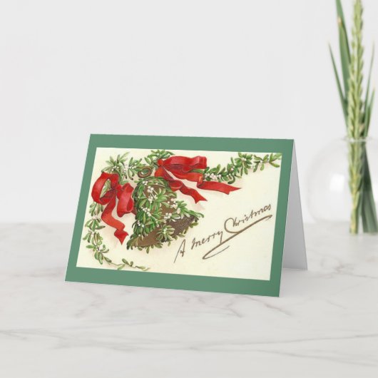 Vintag Bell Weihnachtskarte Feiertagskarte (Vorderseite)