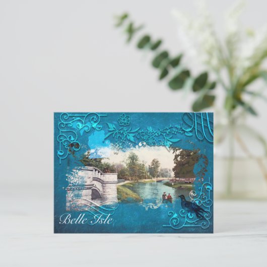 Vintag Belle Isle Postkarte (Stehend Vorderseite)