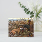 Vintag bemalt Retrievers & Jäger Postkarte (Stehend Vorderseite)