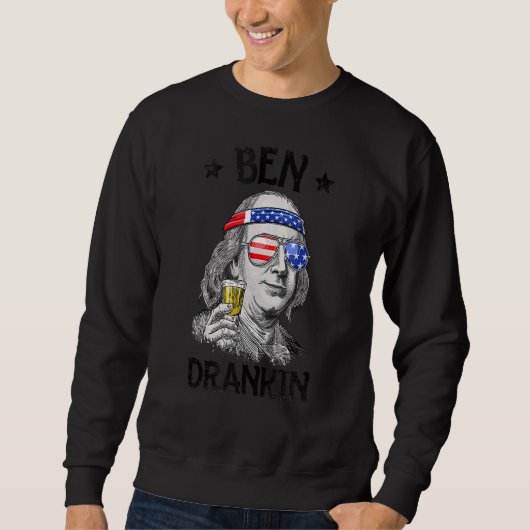 Vintag Ben Drankin 4. Juli Benjamin Franklin Sweatshirt (Vorderseite)
