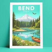 Vintag Bend Oregon Postkarte